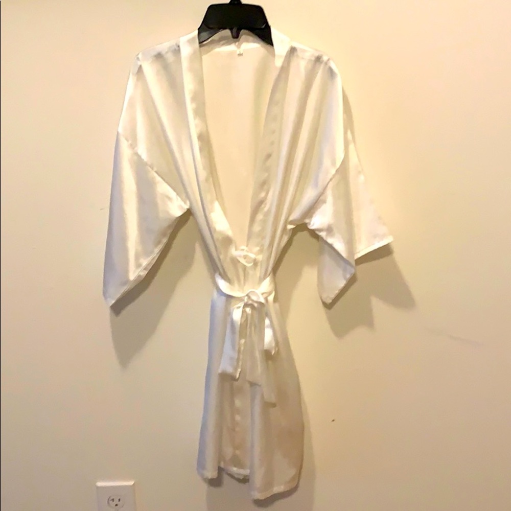 White satin robe